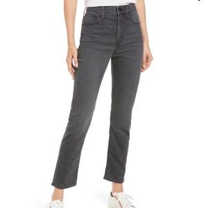 Madewell The Perfect Vintage Jean High Rise Straight Leg Washed Black Milbery 32